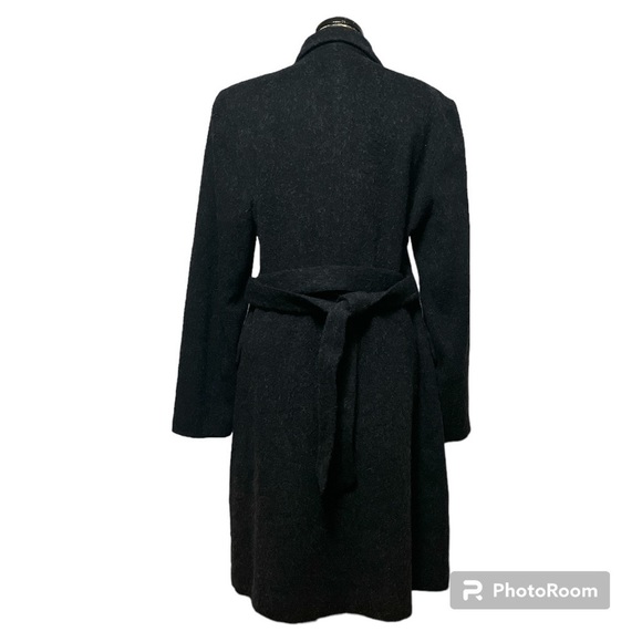 Vintage 90’s Y2K Women’s Long Coat 🧥 Black/Dark Grey Wool Blend EUC - Picture 4 of 10